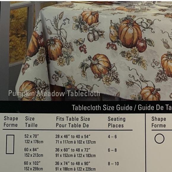 Lenox Pumpkin Meadow 60X102" tablecloth NWT - Picture 3 of 6